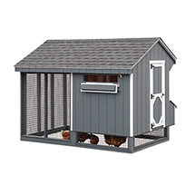 Back view of Quaker 6x10 Combination Chicken Coop